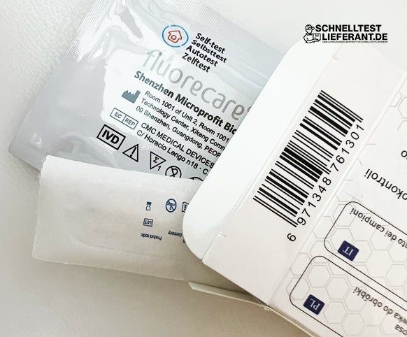4in1 Fluorecare® Combo: RSV, Influenza A/B & COVID-19 Corona Schnelltest für Laien (Selbsttest) - Einzeln verpackt