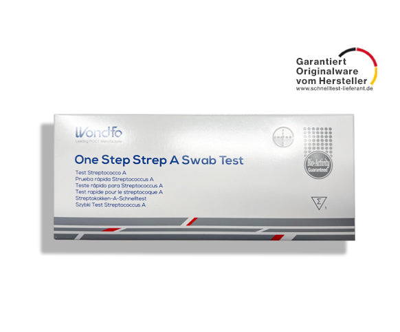Wondfo® Streptokokken Strep A / Scharlach Schnelltest für Laien (Selbsttest) - Einzeln verpackt - Schnelltest-lieferant.de